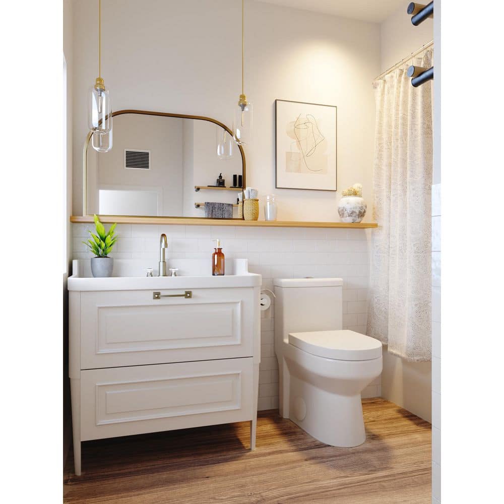 DEERVALLEY Liberty 10 in. Rough In 1-Piece 1.1/1.6 GPF Dual Flush Round Toilet in White Seat Included (2)