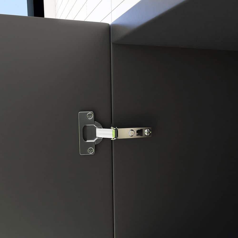 JimsMaison 26 in. W x 8 in. D x 30 in. H Black Linen Cabinet (3)