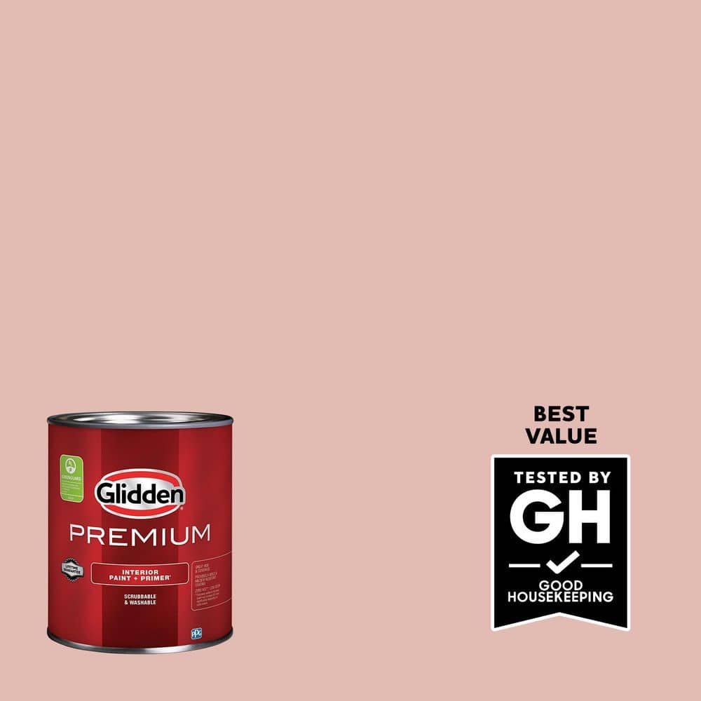 Glidden Premium 1 qt. PPG1065-4 Sweet Peach Flat Interior Latex Paint