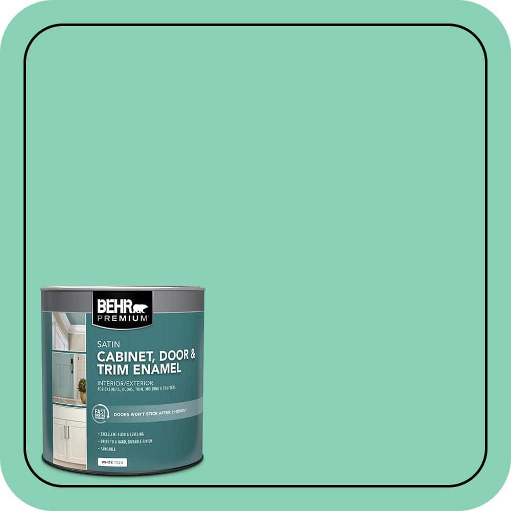 BEHR PREMIUM 1 qt. #P420-3 Tropical Trail Satin Enamel Interior/Exterior Cabinet, Door & Trim Paint (1)