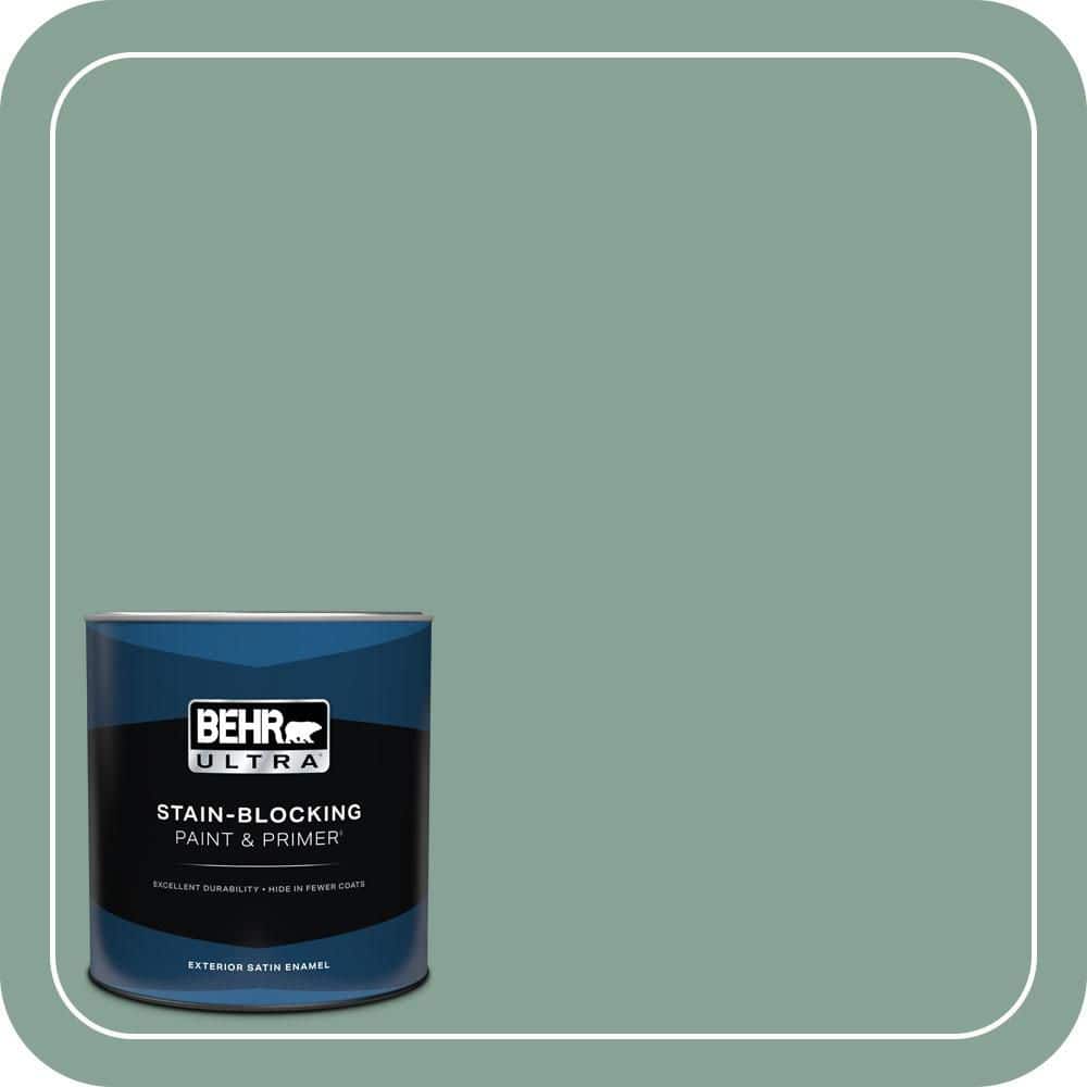 BEHR ULTRA 1 qt. #T16-12 Modern Mint Satin Enamel Exterior Paint & Primer