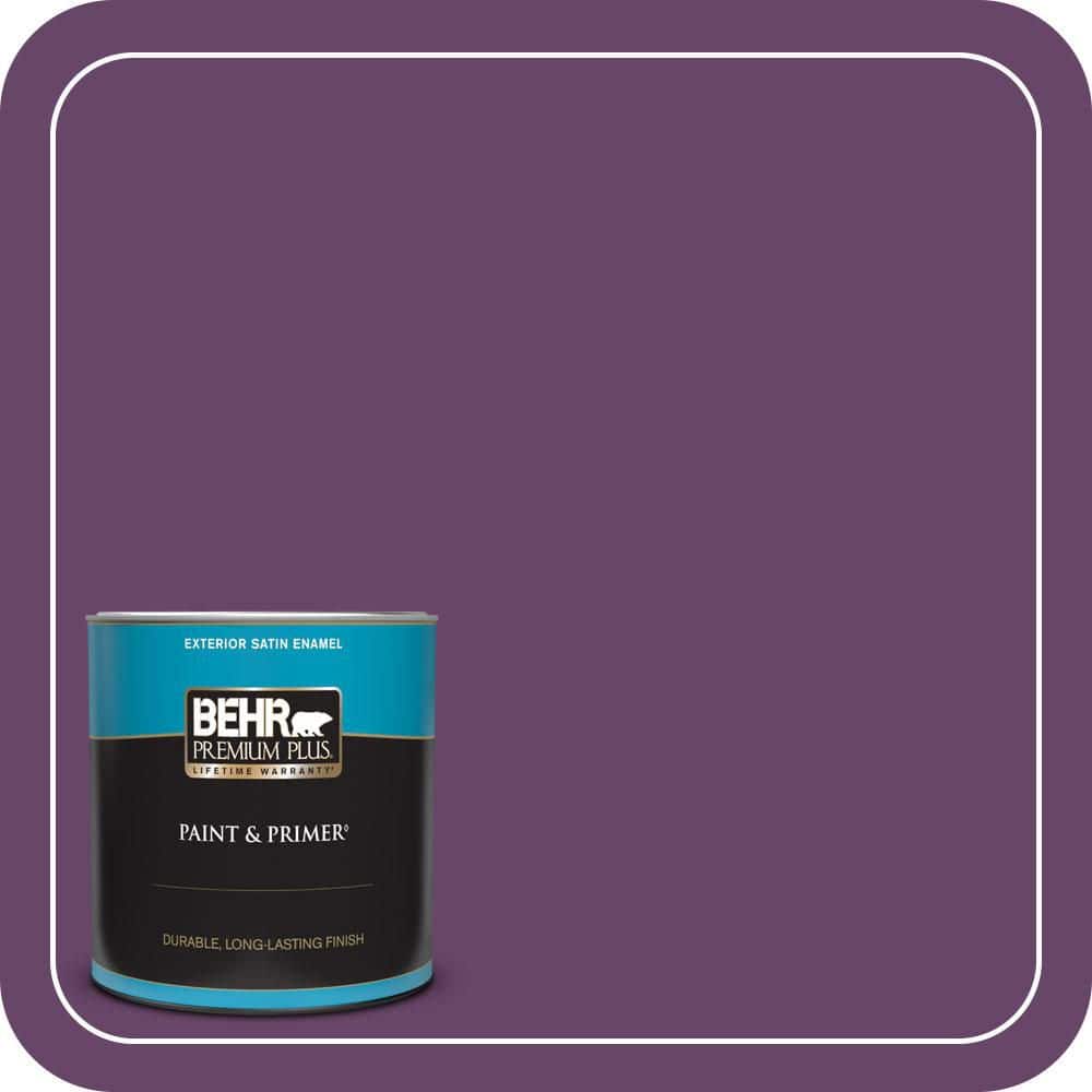 BEHR PREMIUM PLUS 1 qt. #P100-7 Sultana Satin Enamel Exterior Paint & Primer (1)