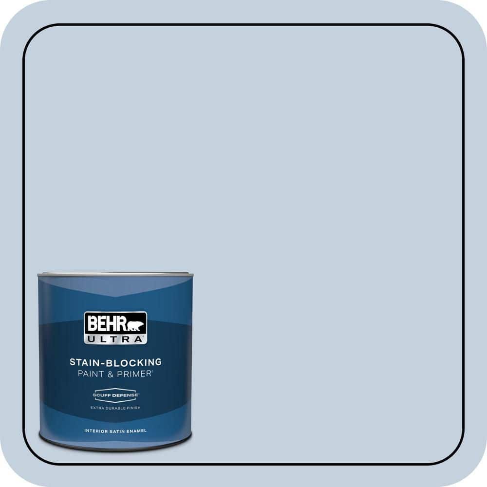 BEHR ULTRA 1 qt. #S530-1 Soaring Sky Extra Durable Satin Enamel Interior Paint & Primer