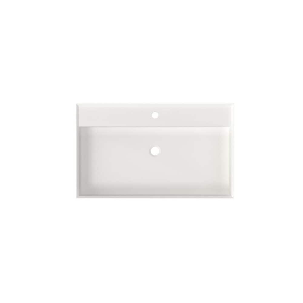 LIVACA 31.5 in. 18.9 in. Drop-In Bathroom Sink in Matte White Solid Surface with Easy-Clean Durability (1)