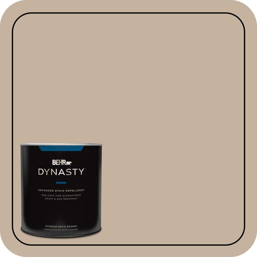 BEHR DYNASTY 1 qt. #MQ2-32 Mink Haze One-Coat Hide Satin Enamel Interior Stain-Blocking Paint & Primer