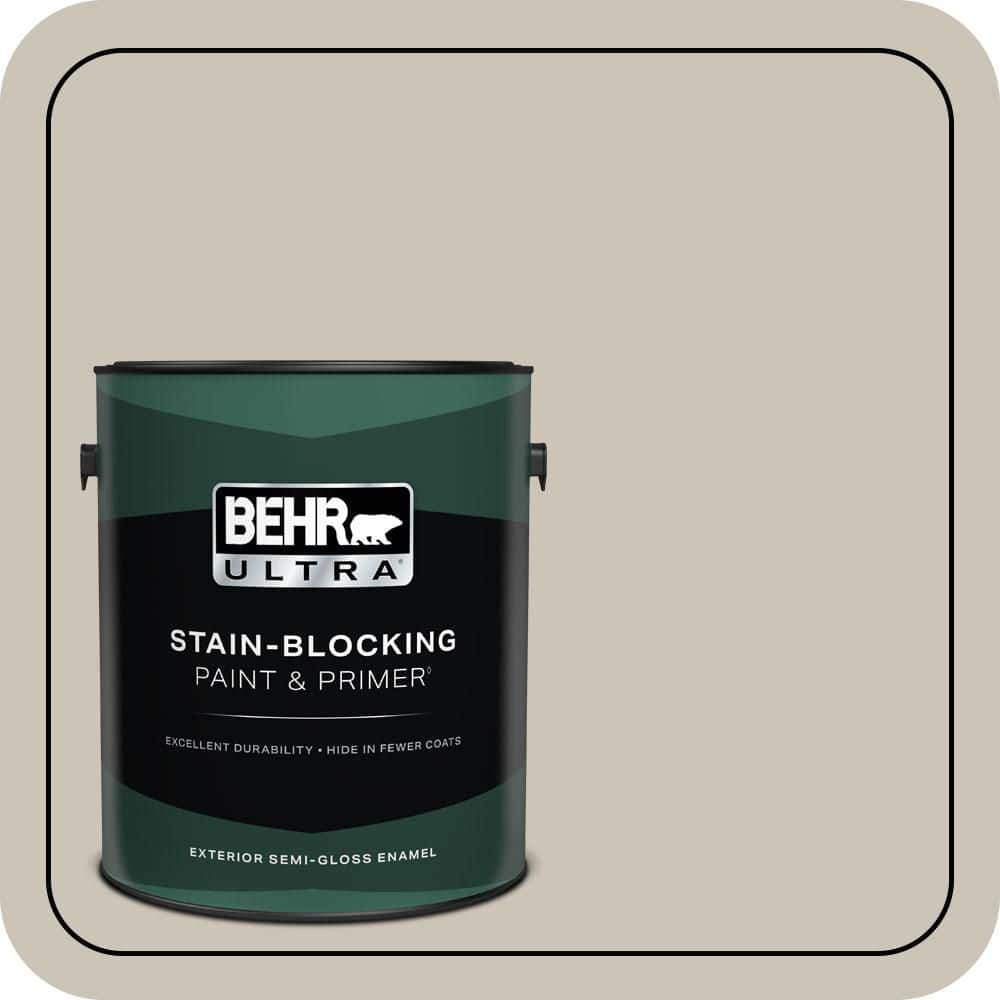 BEHR ULTRA 1 gal. Designer Collection #DC-009 Vintage Pewter Semi-Gloss Enamel Exterior Paint & Primer