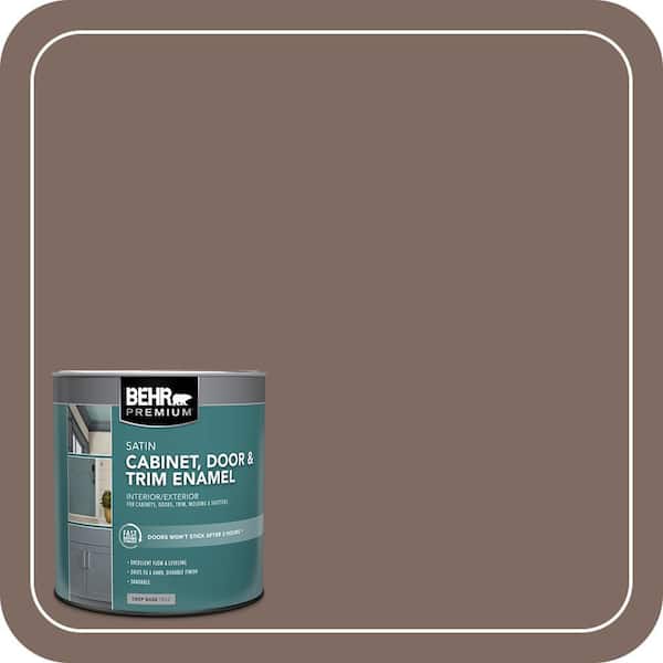BEHR PREMIUM 1 qt. #N180-6 Derby Satin Enamel Interior/Exterior Cabinet, Door & Trim Paint (2)