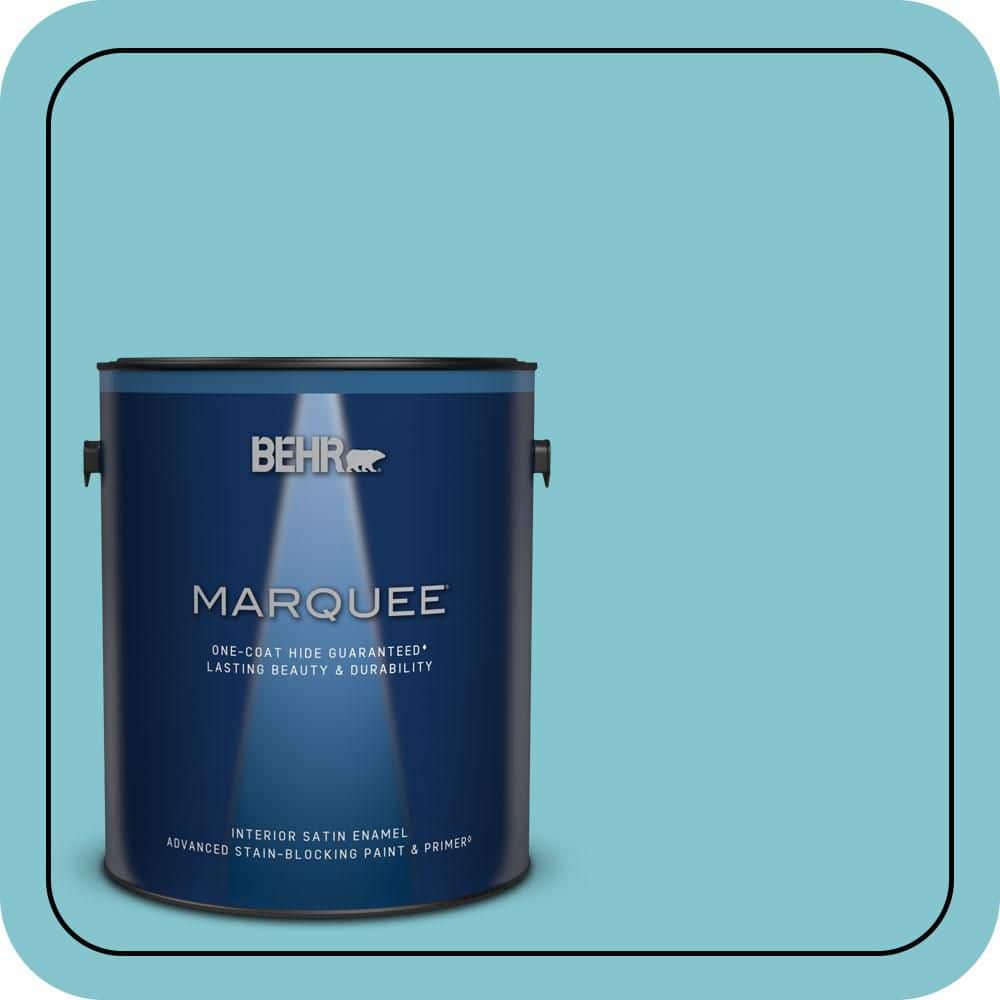 BEHR MARQUEE 1 gal. #520D-4 Shallow Sea Satin Enamel Interior Paint & Primer