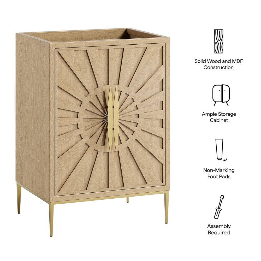 MODWAY Awaken 24 in. Bathroom Vanity Cabinet in Oak - Sink Basin Not Included (2)