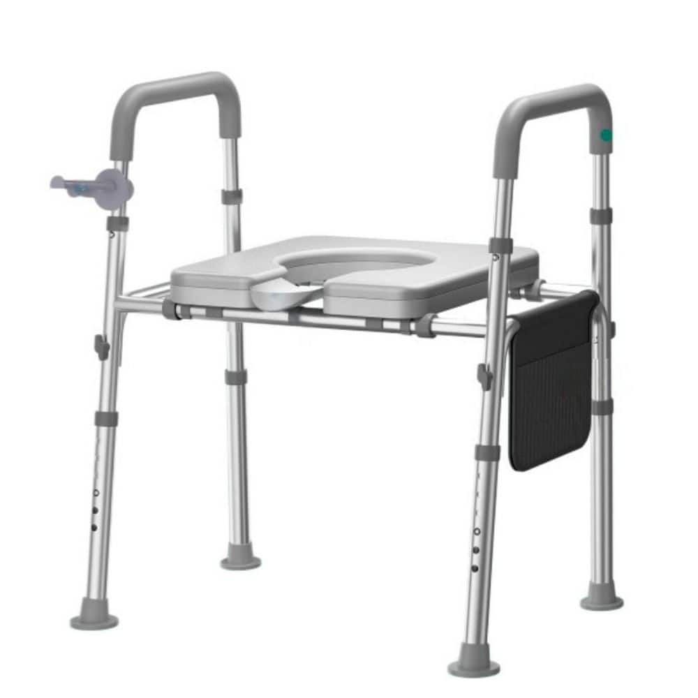 Wudkey 26 in. x 30.5 in. Elevated Toilet Seat with Handles, 450 lb. Heavy-Duty 3in1 Commode Chair with Reinforced Frame (1)