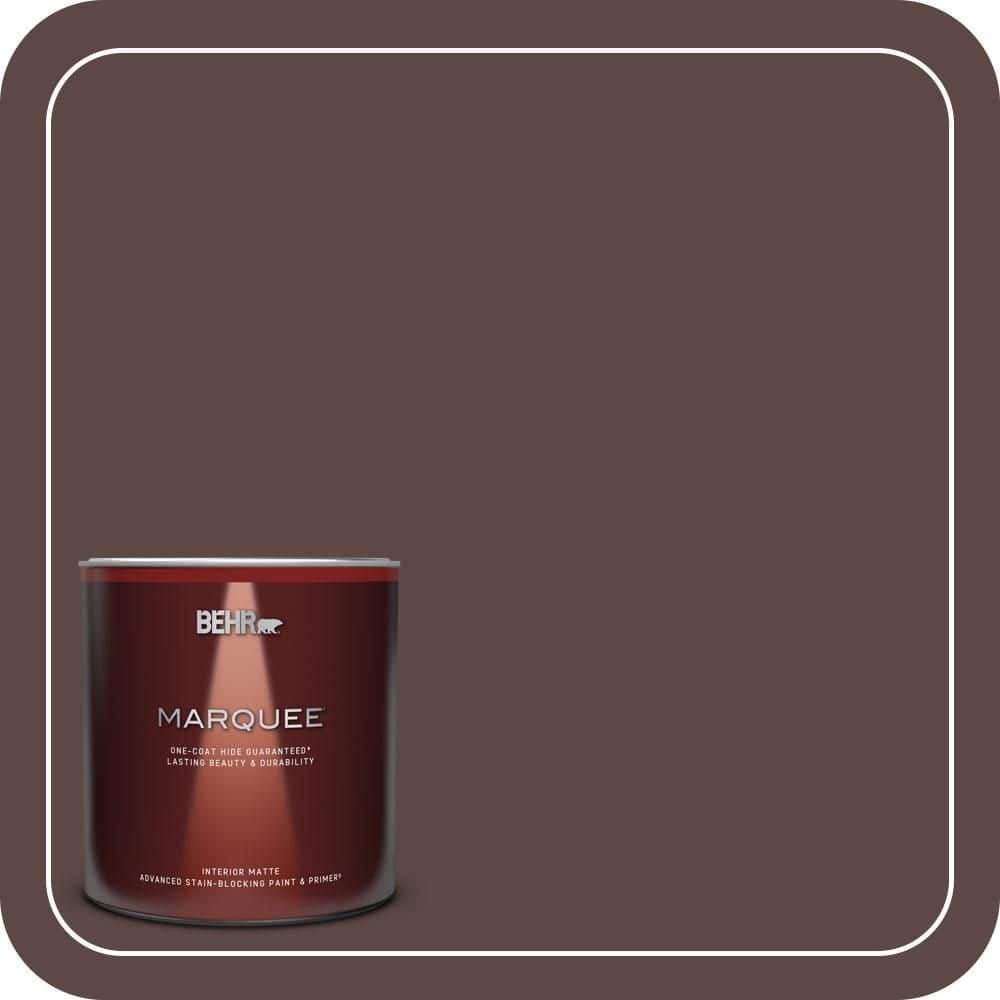 BEHR MARQUEE 1 Qt. #MQ1-58 Chocolate Soul One-Coat Hide Matte Interior Paint & Primer