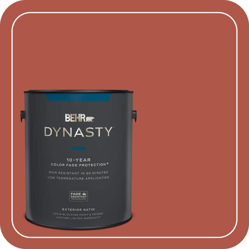 BEHR DYNASTY 1 gal. #PPU2-14 Tibetan Orange Satin Enamel Exterior Stain-Blocking Paint & Primer