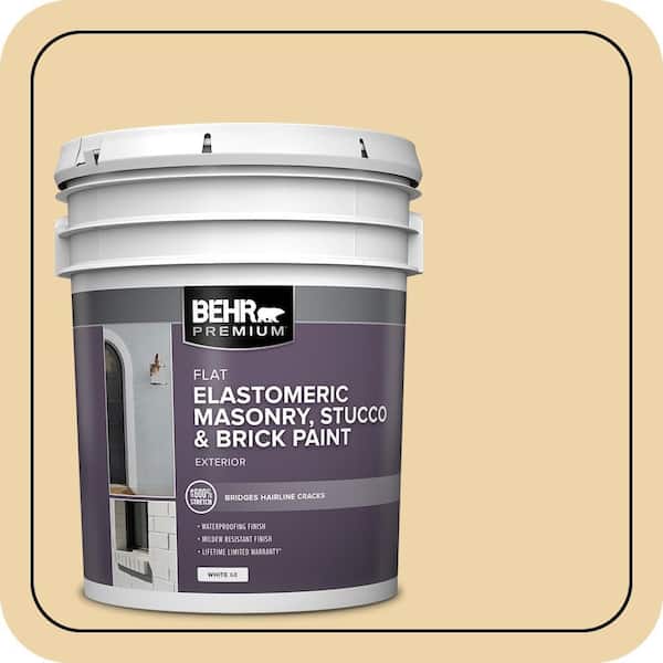 BEHR PREMIUM 5 gal. #MS-35 Woodland Cream Elastomeric Masonry, Stucco and Brick Exterior Paint (2)