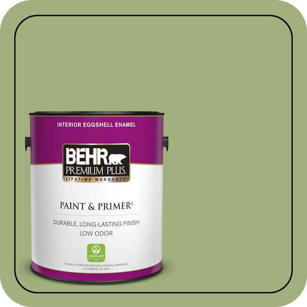 BEHR PREMIUM PLUS #M360-5 Fresh Guacamole Enamel Low Odor & Primer (4)