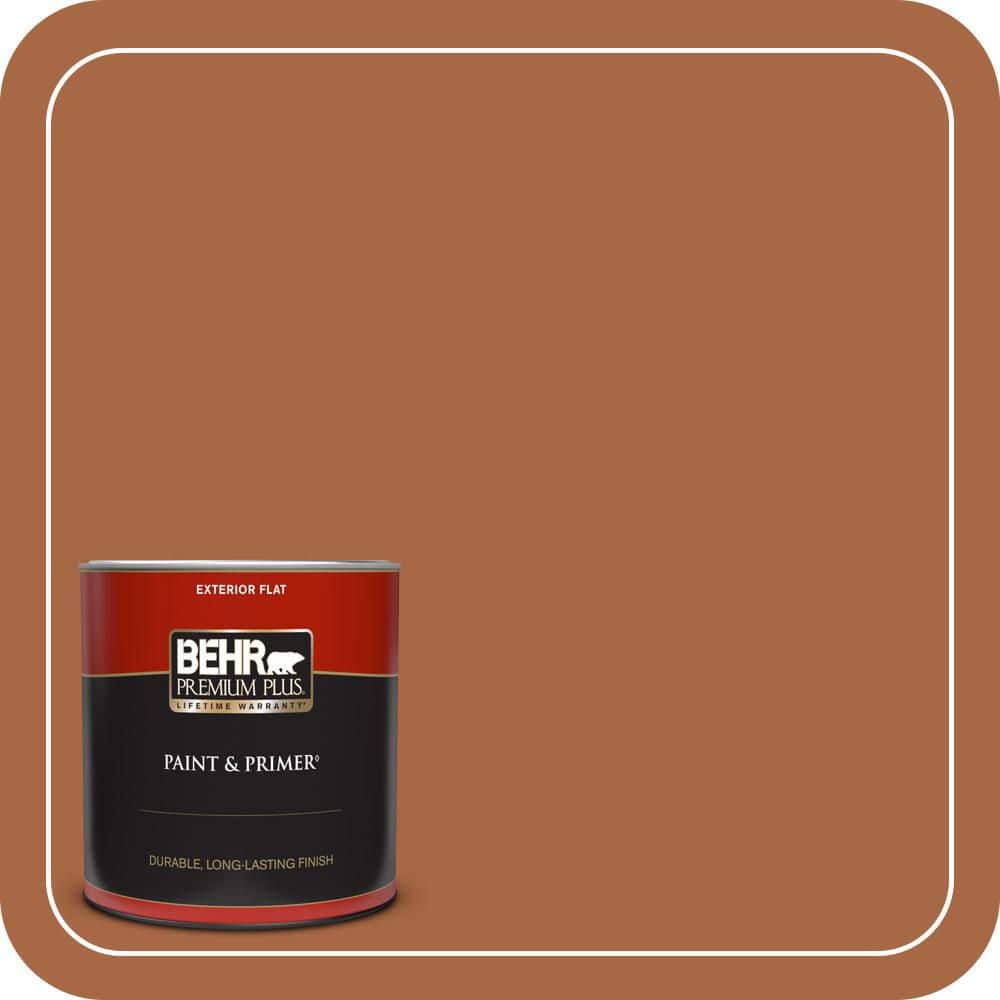BEHR PREMIUM PLUS 1 qt. #PPU3-16 Maple Glaze Flat Exterior Paint & Primer