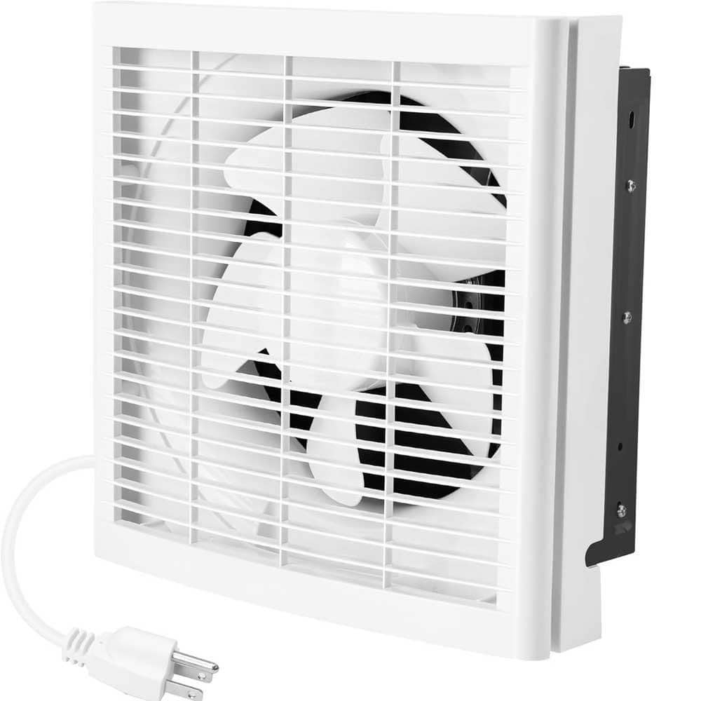 KIWDZFU 310CFM Plastic Electric Powered 8 in. Shutter Exhaust Fan, Window/Wall Mount Ventilation Fan for Greenhouse, Attic (1)