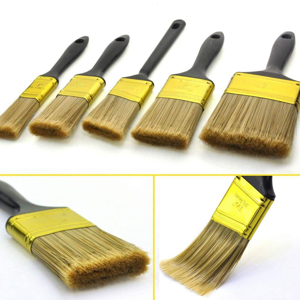 Laybus 30 Pieces Black Flagged Bristle 8.6 in. x 1 in. Paint Brushes w/ 5 Different Sizes for Home Furniture Fences Wall Trim (2)