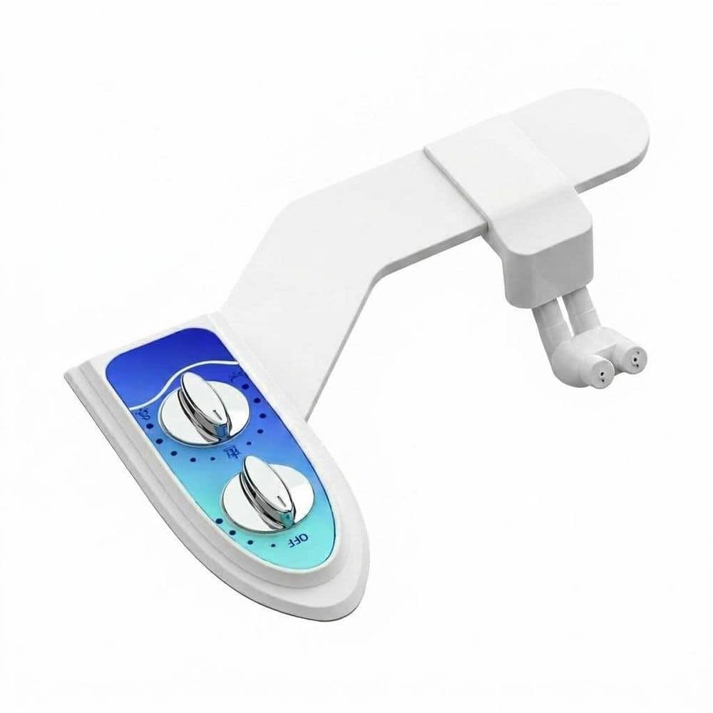 Anqtovp Toilet Bidet Attachment with Dual Nozzles, 3 Mode Adjustable Water Pressure, Self-Cleaning, Non-Electric, 1 Piece (1)
