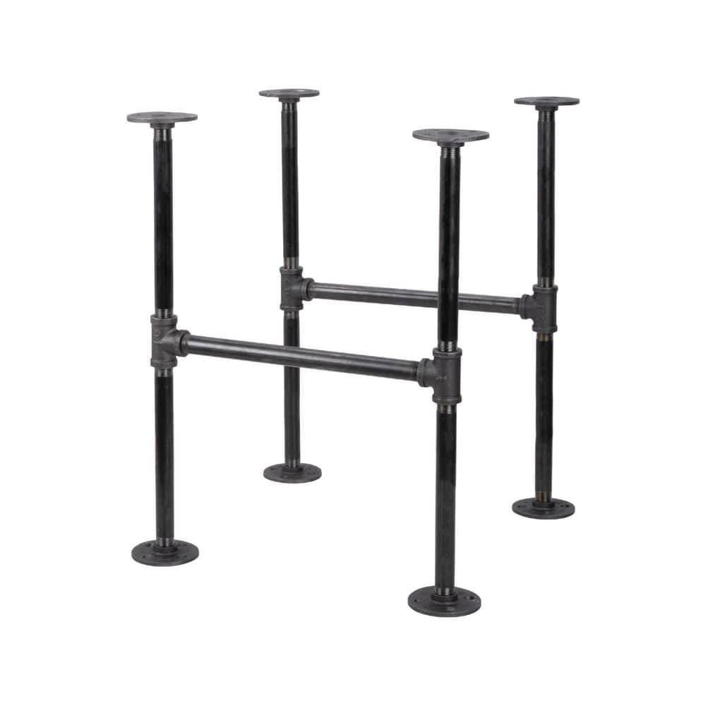 PIPE DECOR 1/2 in. Black Pipe 16.5 in. W x 19.5 in. H "H" Design End Table Leg Kit (1)