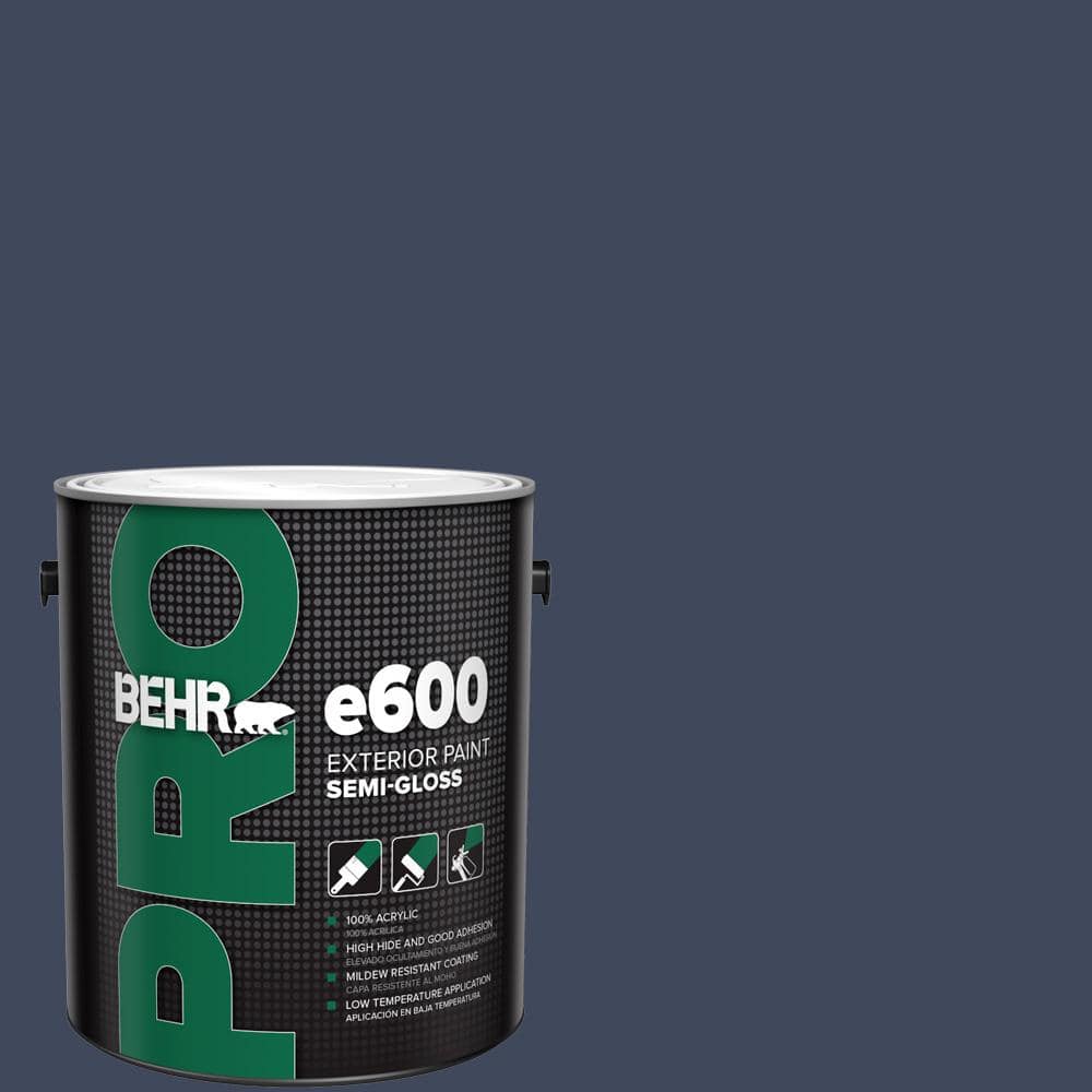BEHR PRO 1 gal. #S530-7 Dark Navy Semi-Gloss Exterior Paint