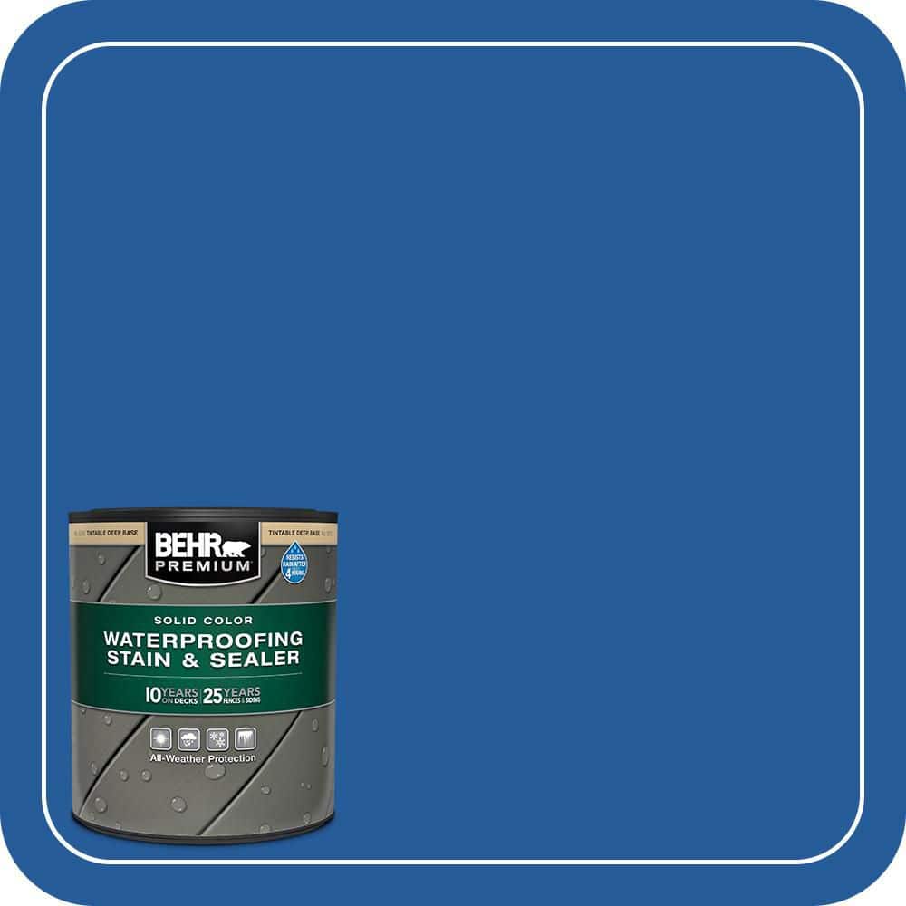 BEHR PREMIUM 1 qt. #P510-7 Beacon Blue Solid Color Waterproofing Exterior Wood Stain and Sealer (1)