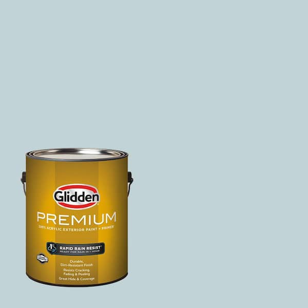 Glidden Premium 1 gal. #PPG1149-3 Scandinavian Sky Satin Exterior Latex Paint (2)