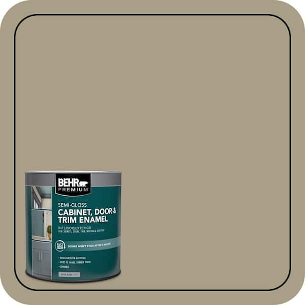 BEHR PREMIUM 1 qt. #N340-4 Tent Green Semi-Gloss Enamel Interior/Exterior Cabinet, Door & Trim Paint (2)