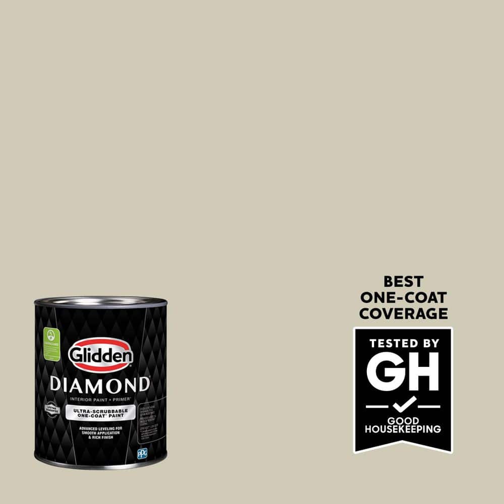 Glidden Diamond 1 qt. PPG1027-2 Skipping Stone Flat Interior Paint with Primer