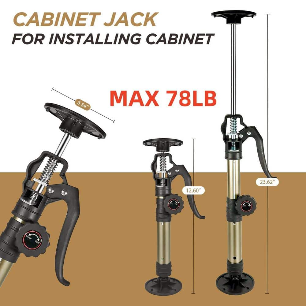 Laybus 23.62 in. Alloy Steel Jack Post (2-Pack), Supports up to 156 lb. for Drywalls, Cabinet Jacks for Installing Cabinet (2)