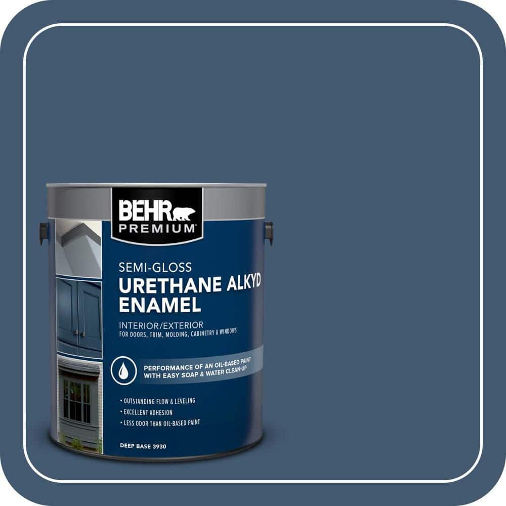 BEHR PREMIUM 1 gal. #S500-7 Infinite Deep Sea Urethane Alkyd Semi-Gloss Enamel Interior/Exterior Paint (1)