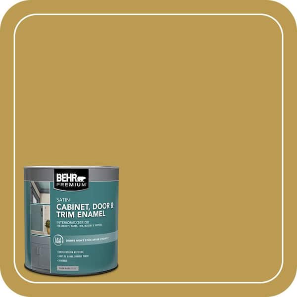 BEHR PREMIUM 1 qt. #M320-6 Tangy Green Satin Enamel Interior/Exterior Cabinet, Door & Trim Paint (2)