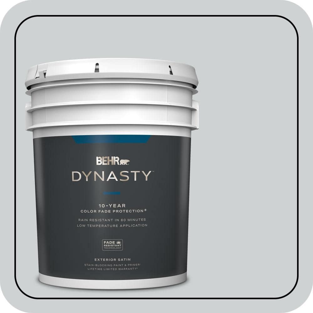BEHR DYNASTY 5 gal. #N510-1 Silver Shadow Satin Enamel Exterior Stain-Blocking Paint & Primer