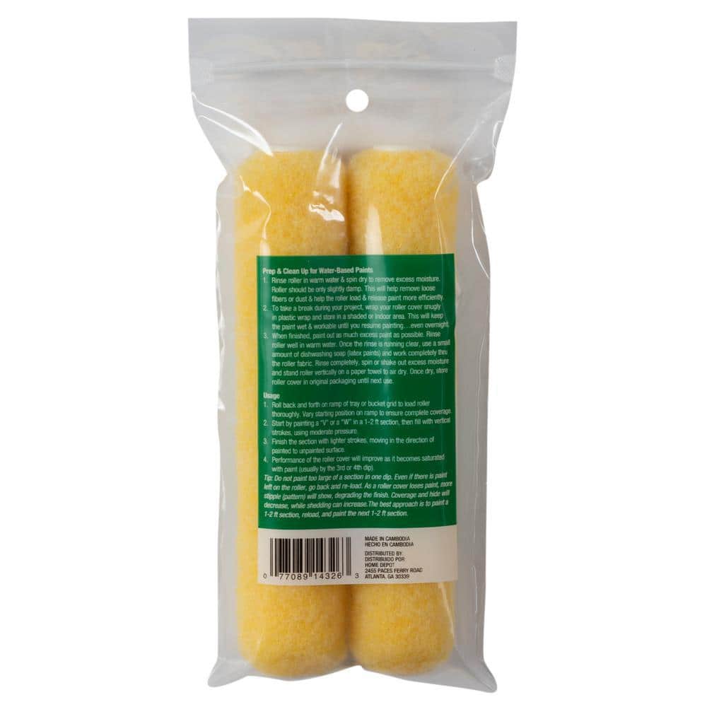 PRIVATE BRAND UNBRANDED Better 6 in. x 3/8 in. High-Density Knit Mini Paint Roller Cover (2-Pack) (3)