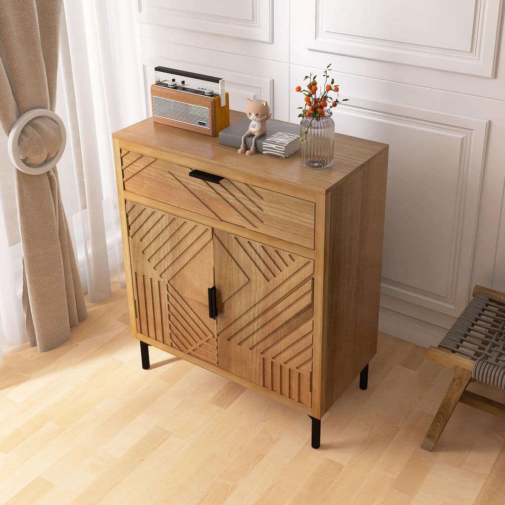 Boosicavelly 32 in. W x 14 in. D x 32 in. H Natural Brown Linen Cabinet (3)