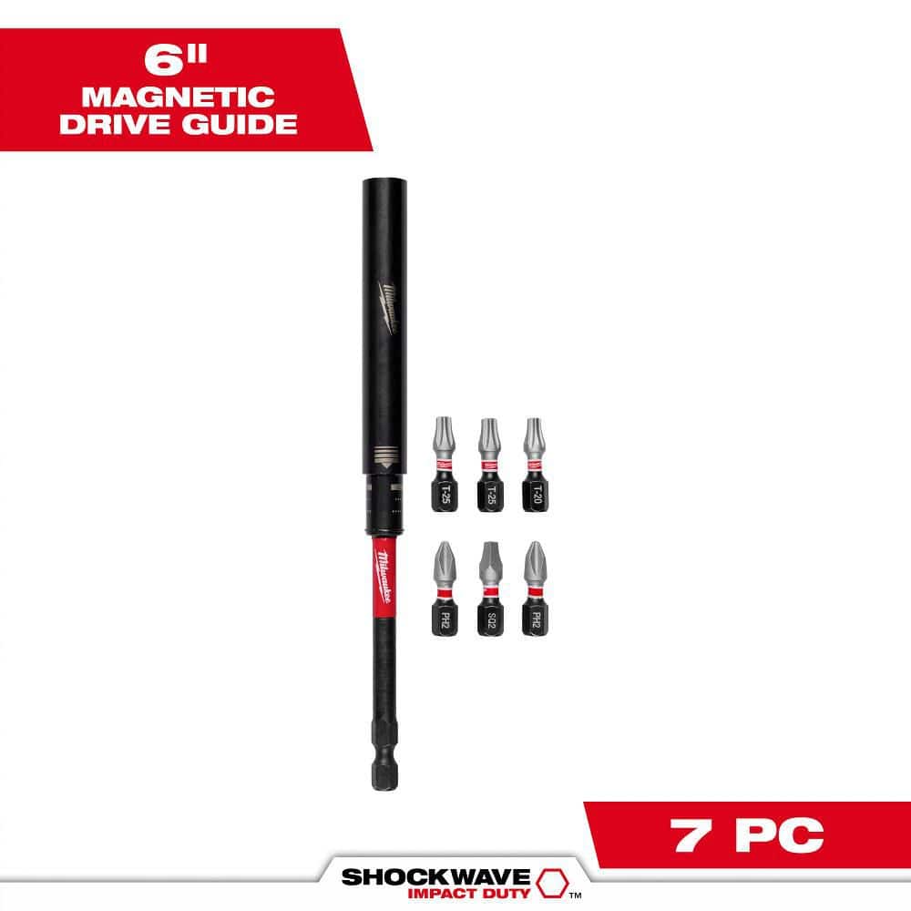 Milwaukee SHOCKWAVE Impact Duty Magnetic Alloy Steel Drive Guide Bit Set (7-Piece) (1)