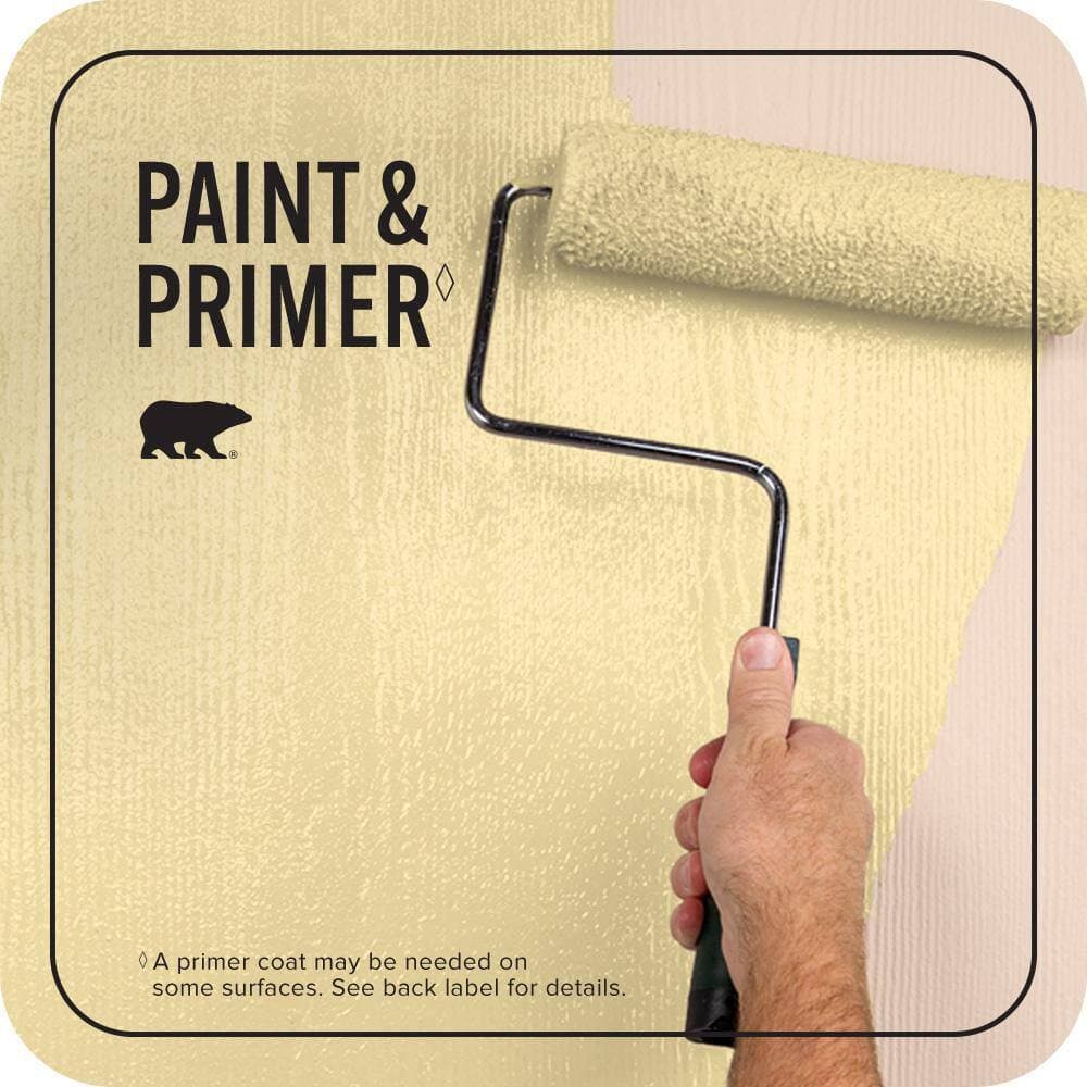 BEHR PREMIUM PLUS 1 qt. #P290-2 Sweet as Honey Satin Enamel Exterior Paint & Primer (3)