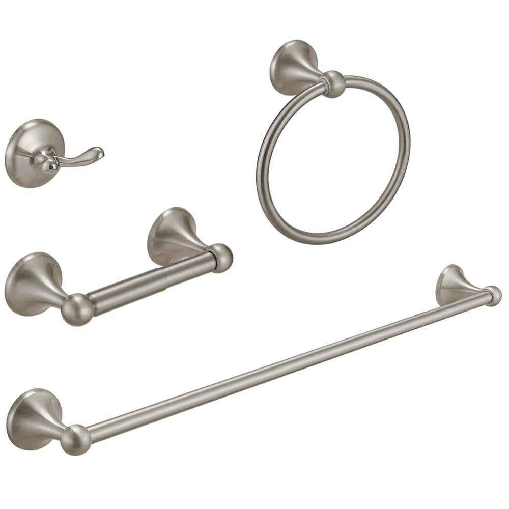 BWE Bath Hardware Sets with 2-Towel Bars/Racks, Towel/Roe Hook, Toilet Paper Holder (1)