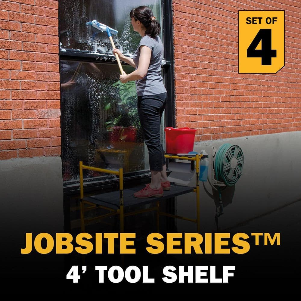 MetalTech Jobsite Series Baker 4.1 ft. H x 3.4 ft. W x 1.8 ft. D Mini Scaffold Platform with Wheels, Tool Shelf, 500 lbs. Capacity (2)