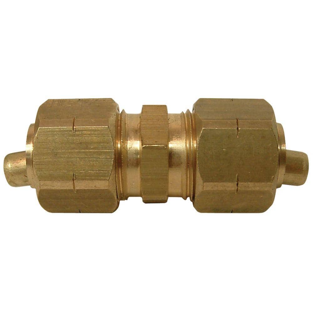 Everbilt 3/8 in. 1/4 in. OD Compression Brass Reducing Coupling Fitting