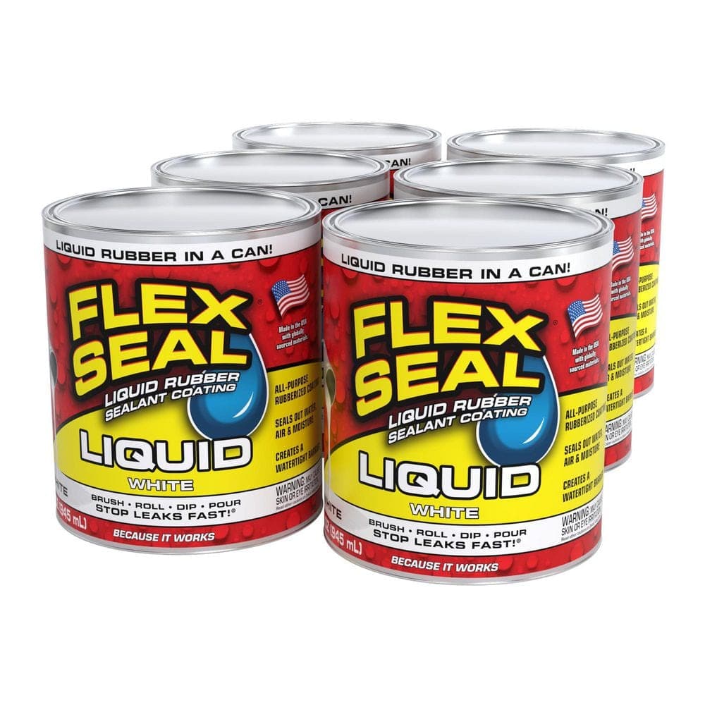 FLEX SEAL FAMILY OF PRODUCTS Flex Seal Liquid White 32 oz. Liquid Rubber Sealant Coating (6-Pack)