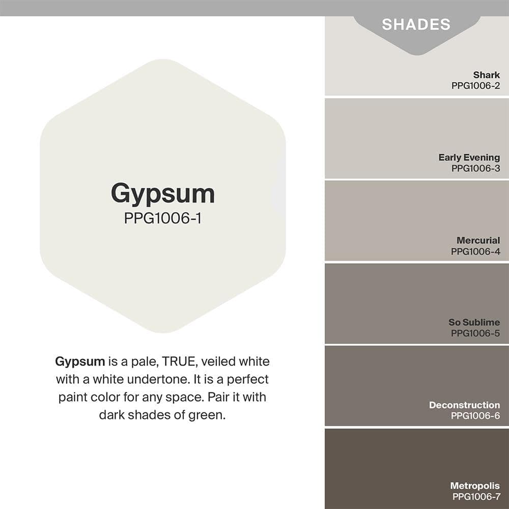 Glidden 8 oz. PPG1006-1 Gypsum Satin Interior Paint Sample (4)