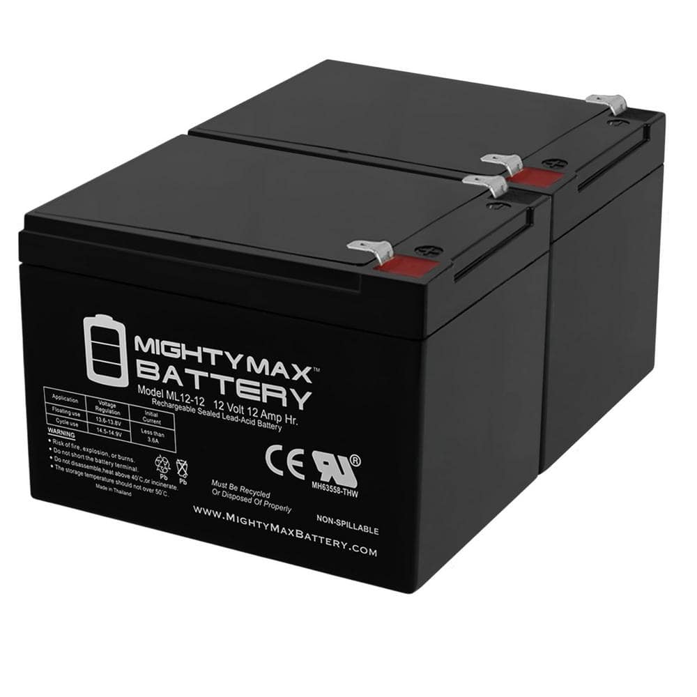 MIGHTY MAX BATTERY 12-Volt 12Ah Battery for PRIDE GO-GO LX Scooter Chair CTS S54LX - 2 Pack (1)