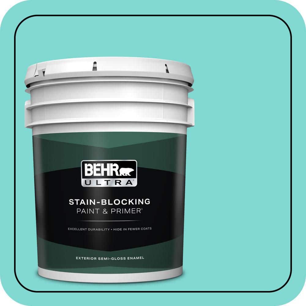 BEHR ULTRA 5 gal. #MQ4-22 Key Largo Semi-Gloss Enamel Exterior Paint & Primer