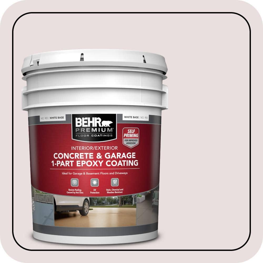 BEHR PREMIUM 5 gal. #N120-1 Parasol Self-Priming 1-Part Epoxy Satin Interior/Exterior Concrete and Garage Floor Paint (1)