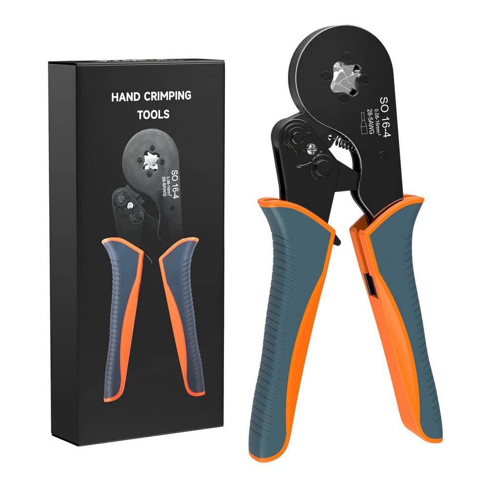 Unbranded Wire Ferrule Crimping Tool Square Jaw AWG 28-5 Self-Adjusting Ratchet for Insulated Uninsulated Terminals
