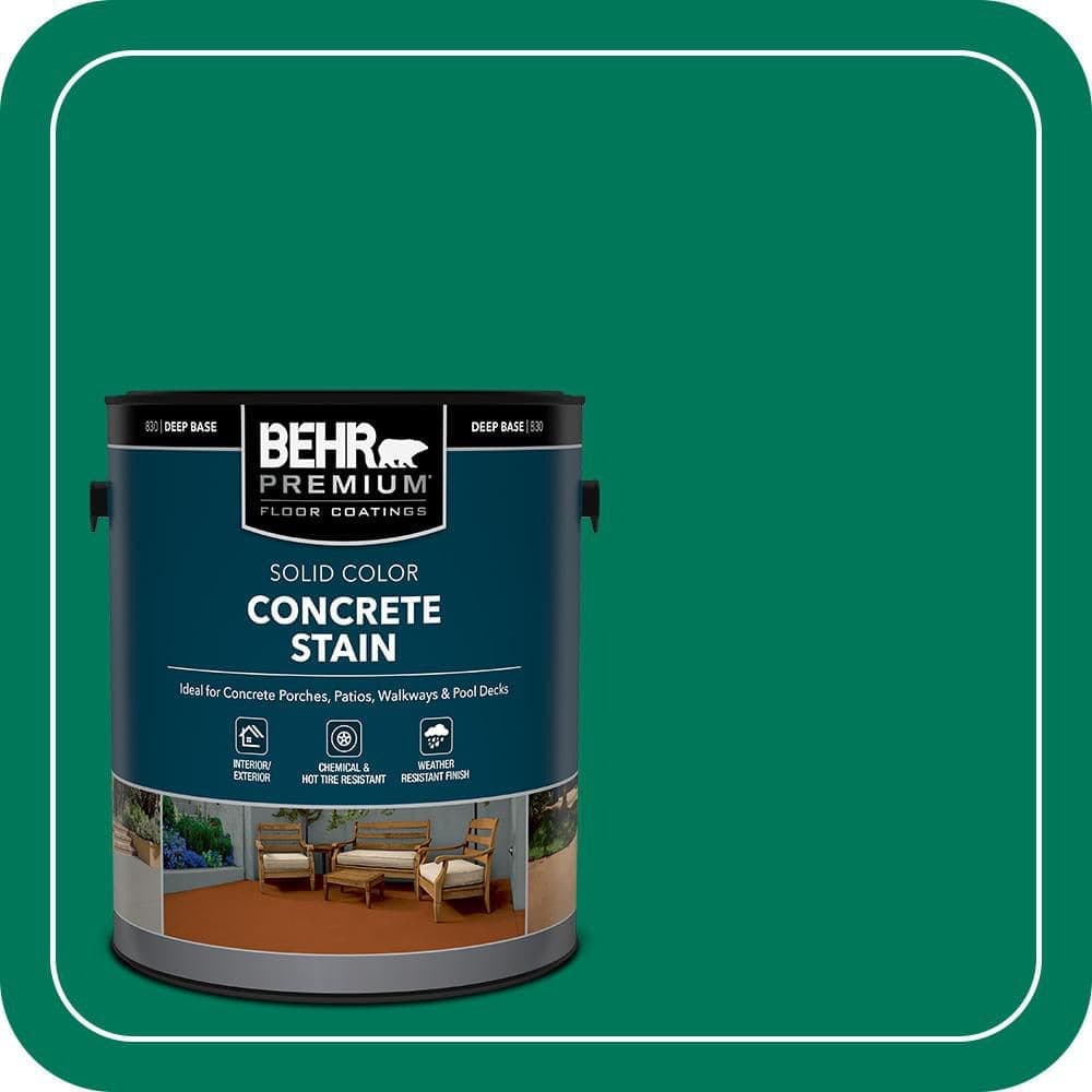 BEHR PREMIUM 1 gal. #OSHA-2 OSHA SAFETY GREEN Solid Color Flat Interior/Exterior Concrete Stain (1)