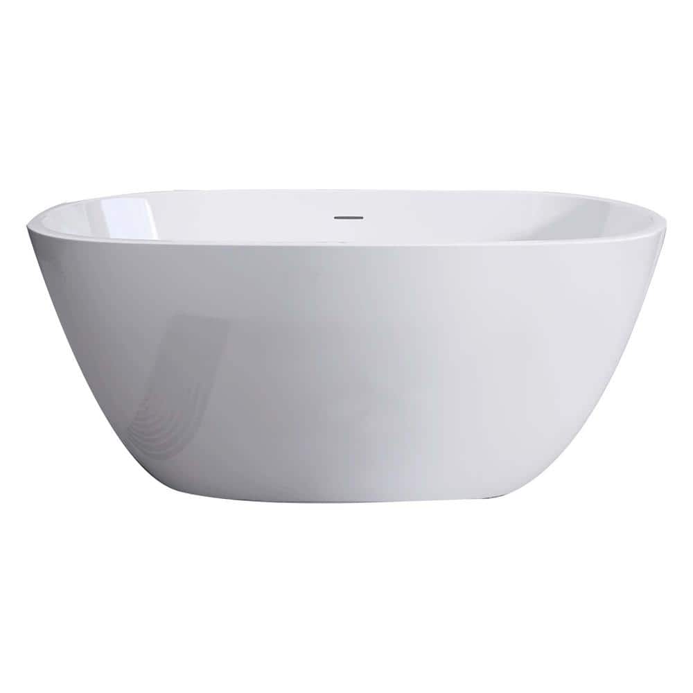 Boosicavelly W 30 in. D 23 in. H Acrylic Freestanding Soaking Bathtub with Center Drain (1)
