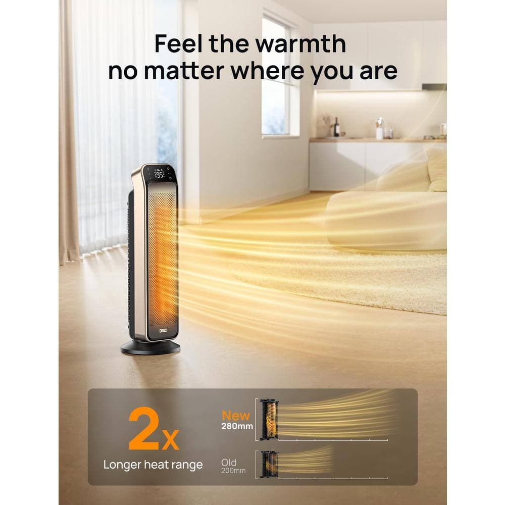 MANCO NEPTUEN LLC 25 in. 11.5 ft/s Fast Convection Electric Ceramic Tower Space Heater with 3 Modes, Overheating, Tip-Over Protection (3)
