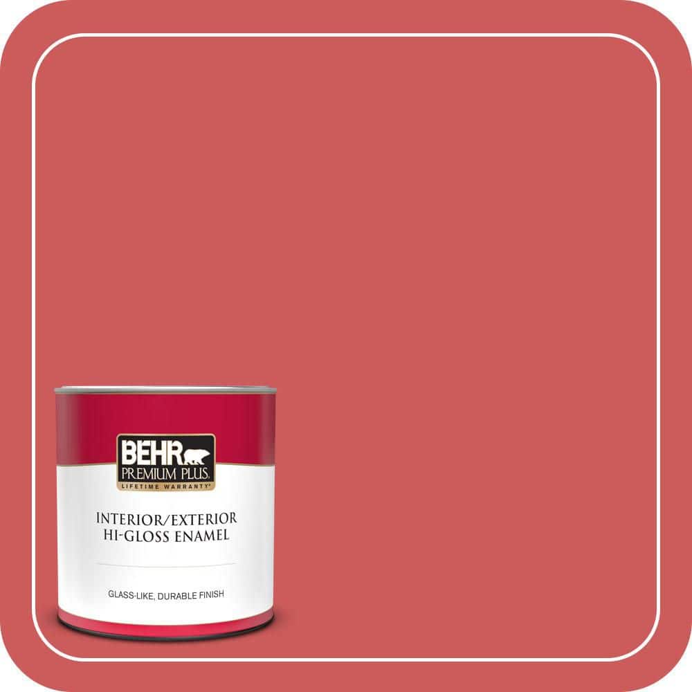 BEHR PREMIUM PLUS 1 qt. #P160-5 Pinkadelic Hi-Gloss Enamel Interior/Exterior Paint & Primer (1)
