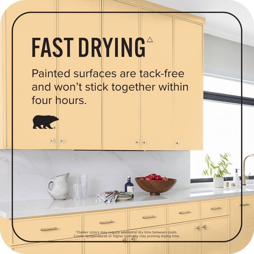 BEHR PREMIUM PLUS #320C-3 Honey Butter Enamel Interior Stain-Blocking Paint and Primer (3)
